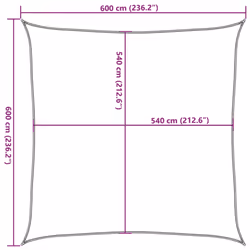 vidaXL Sunshade Sail 160 g/mÂ² HDPE Patio Sunscreen Outdoor Canopy Party Tent - red, 6 x 6 m - Additional view 3