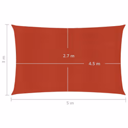 vidaXL Sunshade Sail 160 g/mÂ² Red 3x5 m HDPE Sunscreen Patio Shade Canopy - Additional view 5
