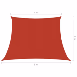 vidaXL Sunshade Sail 160 g/mÂ² Red 4/5x3 m HDPE Outdoor Patio Sunscreen Canopy - Additional view 5