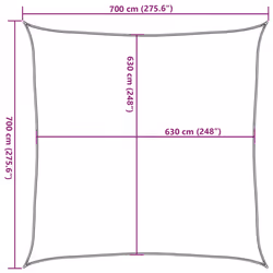 vidaXL Sunshade Sail 160 g/mÂ² HDPE Patio Sunscreen Outdoor Canopy Party Tent - orange, 7 x 7 m - Additional view 3