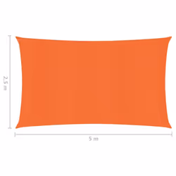 vidaXL Sunshade Sail 160 g/mÂ² Orange 2.5x5 m HDPE Outdoor Patio Shade Canopy - Additional view 5