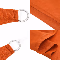 vidaXL Sunshade Sail Awning Canopy 160 g/mÂ² Rectangular Orange 6x7 m HDPE - Additional view 6