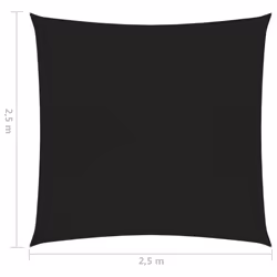 vidaXL Sunshade Sail 160 g/mÂ² Black 2.5x2.5 m HDPE Sunscreen Shade Canopy - Additional view 5