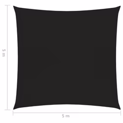 vidaXL Sunshade Sail 160 g/mÂ² Black 5x5 m HDPE Outdoor Patio Sunscreen Canopy - Additional view 5