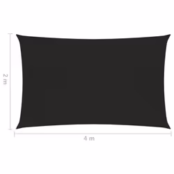 vidaXL Sunshade Sail 160 g/mÂ² Black 2x4 m HDPE Outdoor Patio Sunscreen Canopy - Additional view 5