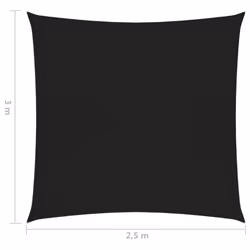 vidaXL Sunshade Sail 160 g/mÂ² Black 2.5x3 m HDPE Balcony Sunscreen Canopy - Additional view 5