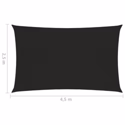 vidaXL Sunshade Sail 160 g/mÂ² Black 2.5x4.5 m HDPE Outdoor Sunscreen Canopy - Additional view 5