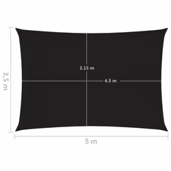 vidaXL Sunshade Sail 160 g/mÂ² Black 3.5x5 m HDPE Balcony Sunscreen Canopy - Additional view 5