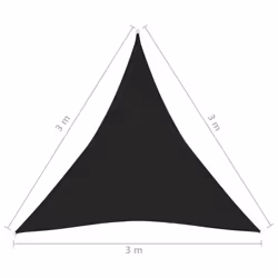 Sunshade Sail 160 g/mÂ² Black 3x3x3 m HDPE - Additional view 5