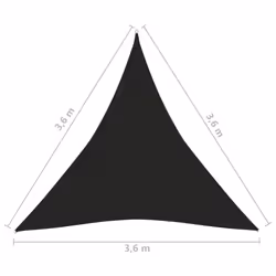 vidaXL Sunshade Sail 160 g/mÂ² Black 3.6x3.6x3.6 m HDPE Garden Sunscreen Canopy - Additional view 5