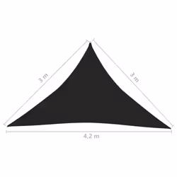 vidaXL Sunshade Sail 160 g/mÂ² Black 3x3x4.2 m HDPE Outdoor Sunscreen Canopy - Additional view 5