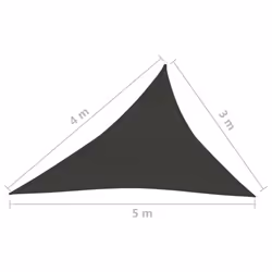 vidaXL Sunshade Sail 160 g/mÂ² Black 3x4x5 m HDPE Outdoor Sunscreen Canopy - Additional view 5
