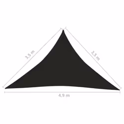 vidaXL Sunshade Sail 160 g/mÂ² Black 3.5x3.5x4.9 m HDPE Garden Sunscreen Canopy