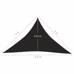 vidaXL Sunshade Sail 160 g/mÂ² Black 4x4x5.8 m HDPE Garden Sunscreen Canopy - Additional view 5