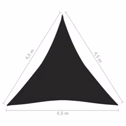 vidaXL Sunshade Sail 160 g/mÂ² Black 4.5x4.5x4.5 m HDPE Patio Sunscreen Canopy - Additional view 5