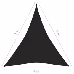 vidaXL Sunshade Sail 160 g/mÂ² Black 4x5x5 m HDPE Outdoor Sunscreen Canopy - Additional view 5