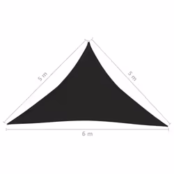 vidaXL Sunshade Sail 160 g/mÂ² Black 5x5x6 m HDPE Outdoor Sunscreen Canopy - Additional view 5