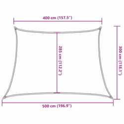 vidaXL Sunshade Sail Shade Canopy Sun Sail Tarp Screen Balcony Awning HDPE - black, 4/5 x 3 m - Additional view 9