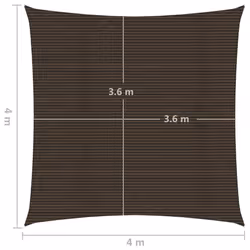 vidaXL Sunshade Sail 160 g/mÂ² Brown 4x4 m HDPE Garden Patio Canopy Awning