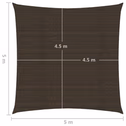 vidaXL Sunshade Sail 160 g/mÂ² Brown 5x5 m HDPE Garden Patio Canopy Awning