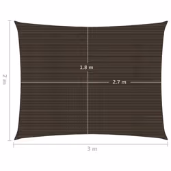 vidaXL Sunshade Sail 160 g/mÂ² Brown 2x3 m HDPE Sunscreen Patio Shade Canopy - Additional view 5