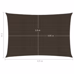 vidaXL Sunshade Sail 160 g/mÂ² Brown 2x4.5 m HDPE Garden Patio Canopy Awning