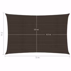 vidaXL Sunshade Sail 160 g/mÂ² Brown 2x5 m HDPE Garden Patio Canopy Awning