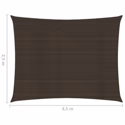 vidaXL Sunshade Sail 160 g/mÂ² Brown 2.5x4.5 m HDPE Outdoor Sunscreen Canopy - Additional view 5