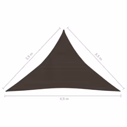 vidaXL Sunshade Sail 160 g/mÂ² Brown 3.5x3.5x4.9 m HDPE Patio Sunscreen Canopy - Additional view 5