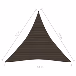 vidaXL Sunshade Sail 160 g/mÂ² Brown 4.5x4.5x4.5 m HDPE Patio Sunscreen Canopy - Additional view 5