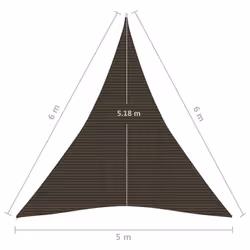 vidaXL Sunshade Sail 160 g/mÂ² Brown 5x6x6 m HDPE Sunscreen Patio Shade Canopy - Additional view 5
