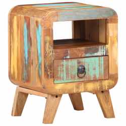 vidaXL Bedside Cabinet Solid Reclaimed Wood Wooden Side Storage Nightstand