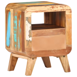 vidaXL Bedside Cabinet Solid Reclaimed Wood Wooden Side Storage Nightstand