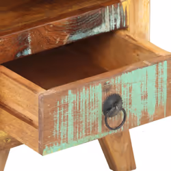 vidaXL Bedside Cabinet Solid Reclaimed Wood Wooden Side Storage Nightstand - Additional view 4