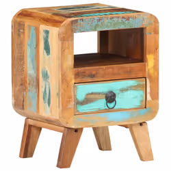 vidaXL Bedside Cabinet Solid Reclaimed Wood Wooden Side Storage Nightstand - Additional view 6