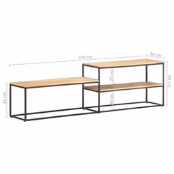 vidaXL Rough Mango Wood TV Cabinet Media Unit Standing Lowboard Furniture - Additional view 8