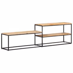vidaXL Rough Mango Wood TV Cabinet Media Unit Standing Lowboard Furniture - Additional view 9