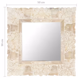 vidaXL Mirror Hanging Wall-Mounted Mirror Hall Makeup Mirror Solid Mango Wood - white