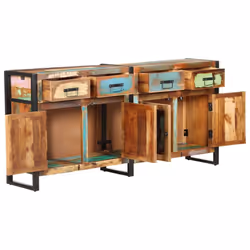 vidaXL Sideboard Wooden Sideboard Storage Cabinet Cupboard Wooden Side Cabinet - Additional view 4