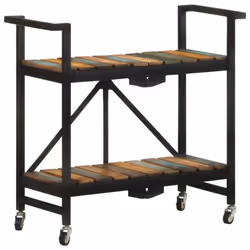 vidaXL Kitchen Trolley Solid Reclaimed Wood Cart Shelf Dining Room Furniture - Additional view 10
