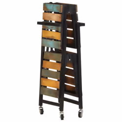 vidaXL Kitchen Trolley Solid Reclaimed Wood Cart Shelf Dining Room Furniture - Additional view 4
