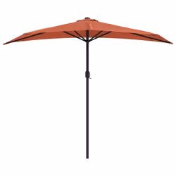 vidaXL Balcony Parasol with Aluminium Pole Terracotta 270x144x222 cm Half - Additional view 2