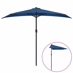 vidaXL Balcony Parasol with Aluminium Pole Umbrella Blue 270x144x222 cm Half - Additional view 2