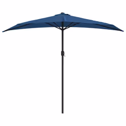 vidaXL Balcony Parasol with Aluminium Pole Umbrella Blue 270x144x222 cm Half - Additional view 3