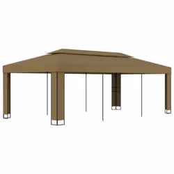 vidaXL Gazebo with Double Roof Taupe 180 g/mÂ² Patio Canopy Shelter Party Tent