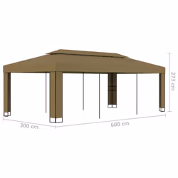 vidaXL Gazebo with Double Roof Taupe 180 g/mÂ² Patio Canopy Shelter Party Tent