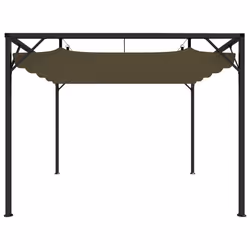 vidaXL Garden Gazebo with Retractable Roof Taupe 180 g/mÂ² Outdoor Marquee - Additional view 2