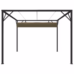vidaXL Garden Gazebo with Retractable Roof Taupe 180 g/mÂ² Outdoor Marquee - Additional view 3