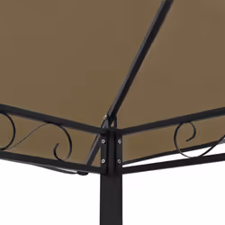 vidaXL Garden Pavilion with Table and Benches Taupe Outdoor Canopy Gazebo Tent