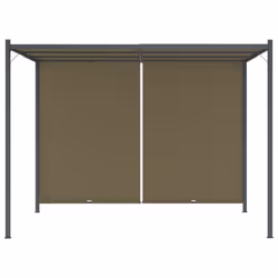 vidaXL Garden Pergola with Retractable Roof Taupe 180 g/mÂ² Outdoor Gazebo - Additional view 2